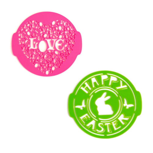 STENCIL PARA DECORAR PAVONI - LOVE / HAPPY EASTER