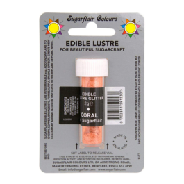 GLITTER COMESTVEL SUGARFLAIR - CORAL 7 ML