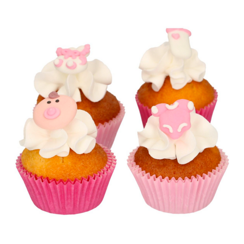 DECORAES DE ACAR FUNCAKES - BEBE MENINA ROSA