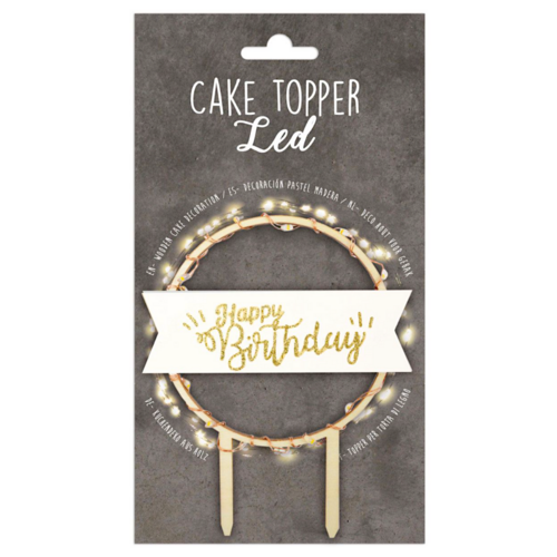 TOPOS DE BOLO SCRAPCOOKING - HAPPY BIRTHDAY LED