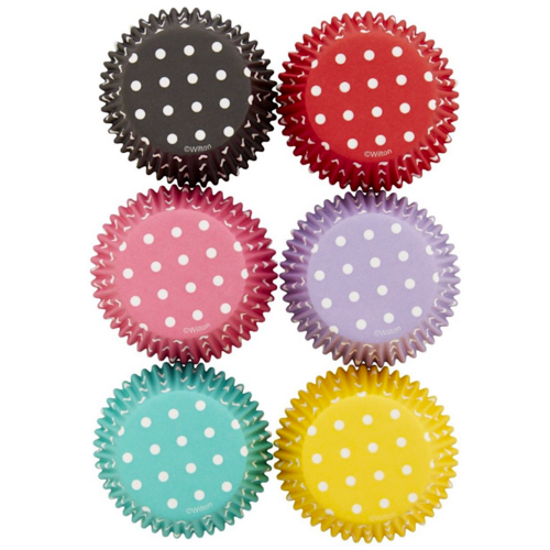 SET CPSULAS CUPCAKES WILTON - CORES "POLKA DOTS"