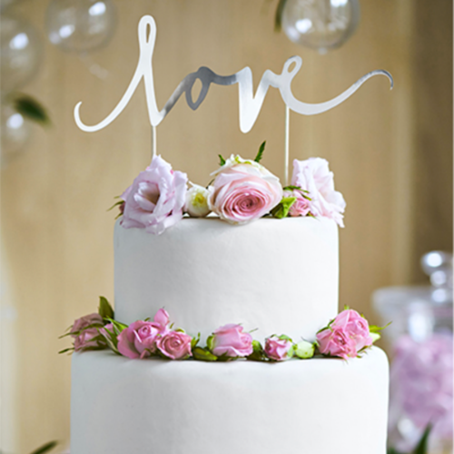 TOPPER PARA TARTA PARTYDECO - LOVE PRATA