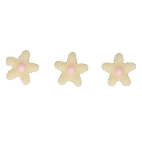 [P. CADUC.] DECORAES DE MARZIPAN FUNCAKES - CRISNTEMOS (BRANCO/ROSA)