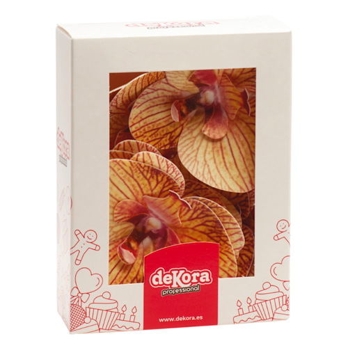 DECORAES DE FOLHAS DE WAFER DEKORA - ORQUDEA AMARELA