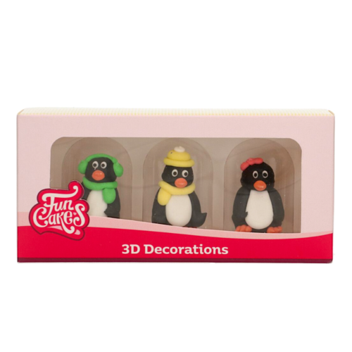 [P. CADUC.] DECORAÇÕES DE AÇÚCAR (3D) FUNCAKES - PINGÜINOS