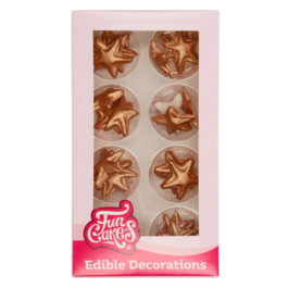 [P. CADUC.] DECORAÇÕES DE AÇÚCAR FUNCAKES - ESTRELAS (BRONZE/OURO)