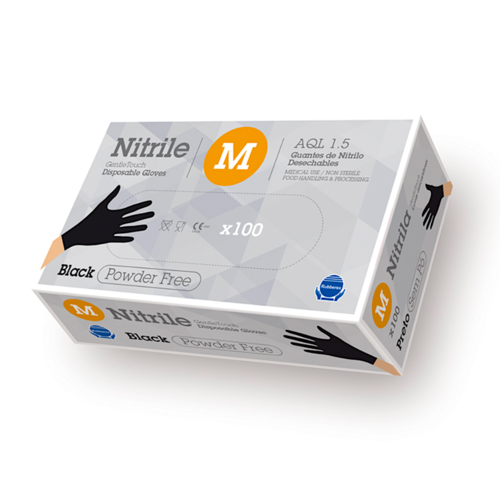 LUVAS EM NITRILO RUBBEREX PRETO - M (MEDIUM) 3,5 G