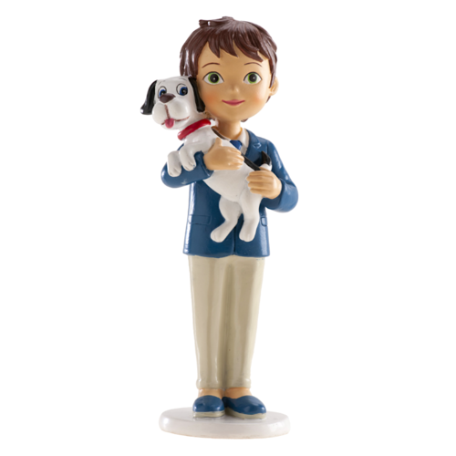 FIGURA PARA BOLO DE COMUNHO - MENINO COM CACHORRO