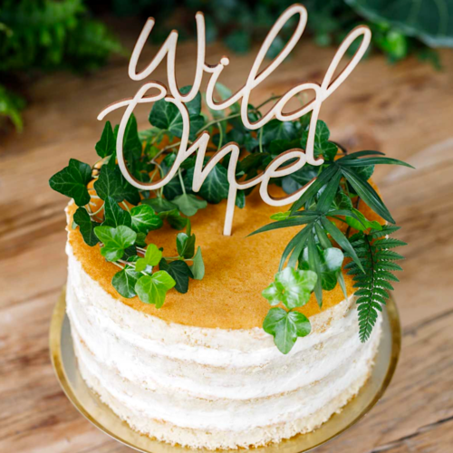 TOPPER PARA BOLO MADEIRA PARTYDECO - "WILD ONE" (SELVAGEM)