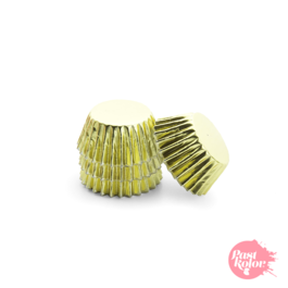 CPSULAS MINI CUPCAKE OURO METLICO - 40 UNIDADES