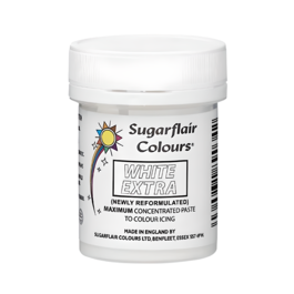 CORANTE EM PASTA SUGARFLAIR - WHITE EXTRA / BRANCO EXTRA 42 G