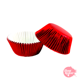 CÁPSULAS CUPCAKE VERMELHO METALIZADO - 40 UNIDADES