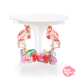 STAND PARA BOLO BRANCO - FLAMINGOS