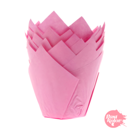 TULIPAS PARA MUFFINS ROSAS - 24 UNIDADES