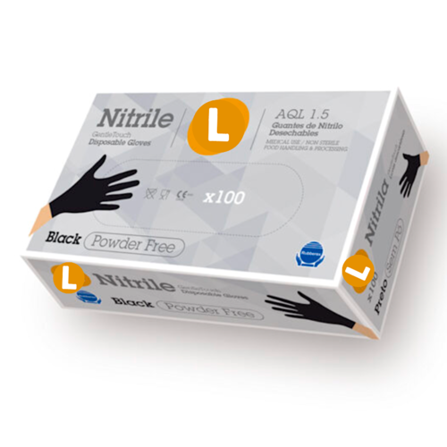 LUVAS EM NITRILO RUBBEREX PRETO - L (GRANDES) 3,7 G