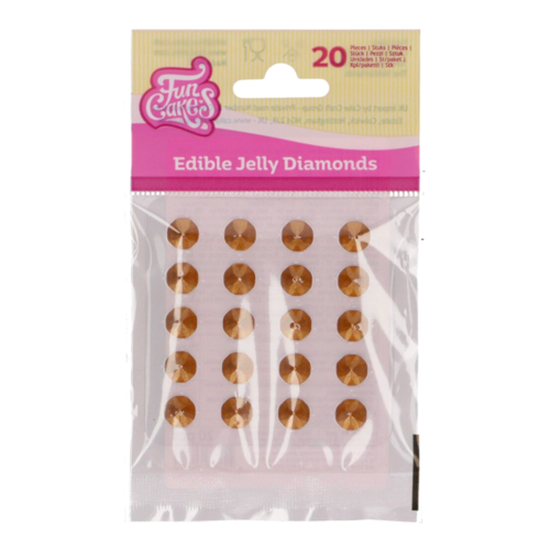 DIAMANTES COMESTIVEIS DE GELATINA FUNCAKES - OURO PROLA