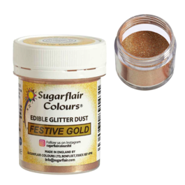 GLITTER COMESTVEL SUGARFLAIR - FESTIVE GOLD (10 G)