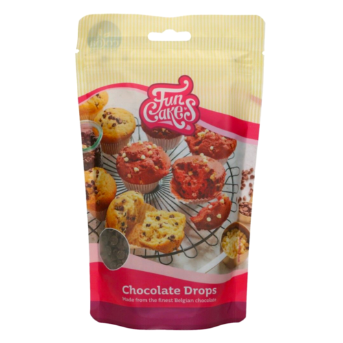 GOTAS DE CHOCOLATE PRETO FUNCAKES - "DROPS" 350 G