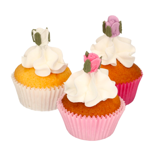 DECORAES EM ACAR FUNCAKES - ROSAS COM FOLHAS