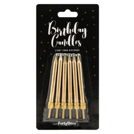 VELAS DE ANIVERSÁRIO PARTYDECO - DOURADAS (6 CM)