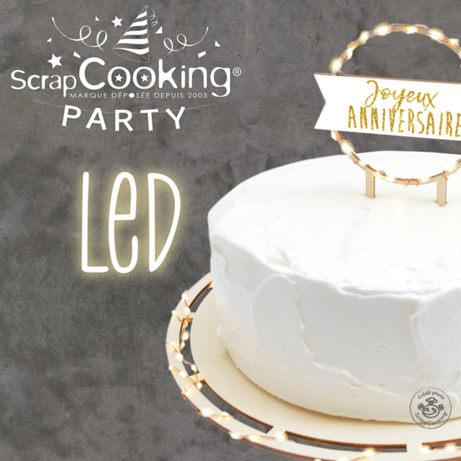 TABULEIRO PARA BOLOS REDONDO COM LED - SCRAPCOOKING