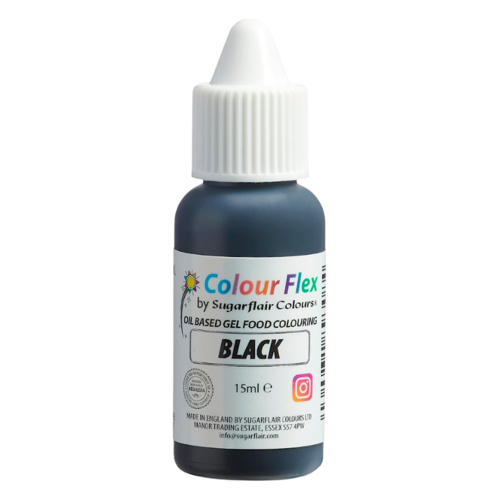 CORANTE LIPOSSOLVEL "COLOURFLEX" SUGARFLAIR - BLACK / PRETO (15 ML)