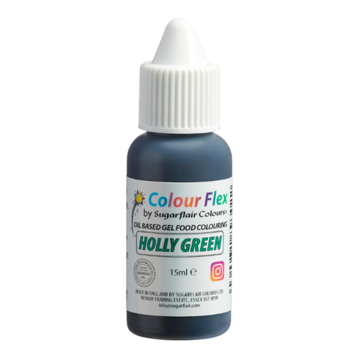 CORANTE LIPOSSOLVEL "COLOURFLEX" SUGARFLAIR - HOLLY GREEN / VERDE AZEVINHO (15 ML)