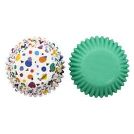 CPSULAS PARA MINI CUPCAKES WILTON - TRINGULOS "DOTS" CORES