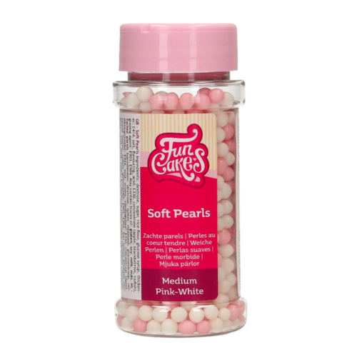 FUNCAKES PROLAS DE ACAR MACIAS - COR-DE-ROSA E BRANCO (60 G)