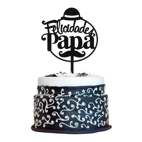 TOPPER PARA BOLO DEKORA - "FELICIDADES PAPA"