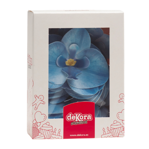 FLORES EM FOLHAS DE WAFER DEKORA - ORQUDEA AZUL