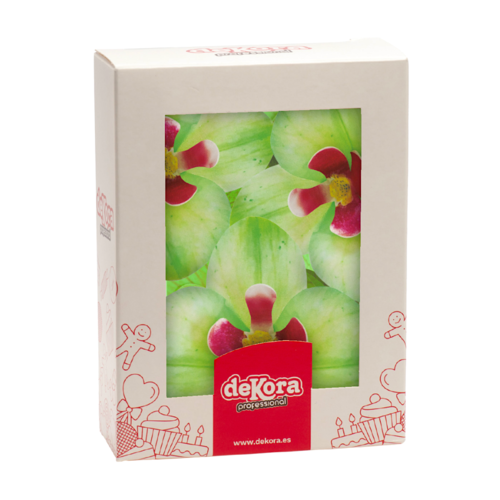 FLORES EM FOLHAS DE WAFER DEKORA - ORQUDEA VERDE