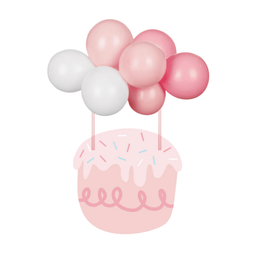 CAKE TOPPER DE BALES PARTYDECO - COR DE ROSA