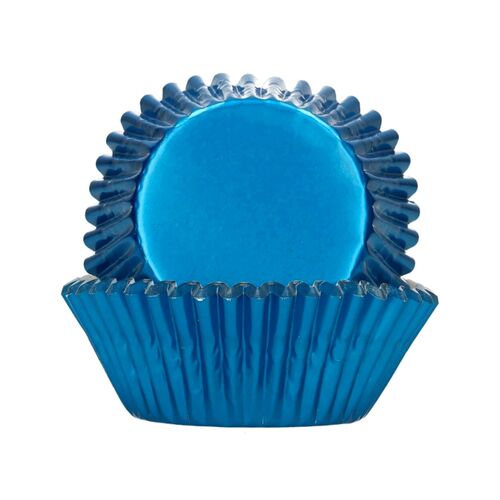 CÁPSULAS CUPCAKES FOLHA DE ALUMÍNIO "FOIL" FUNCAKES - AZUL METALIZADO