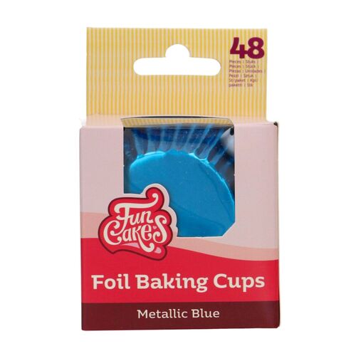 CÁPSULAS CUPCAKES FOLHA DE ALUMÍNIO "FOIL" FUNCAKES - AZUL METALIZADO