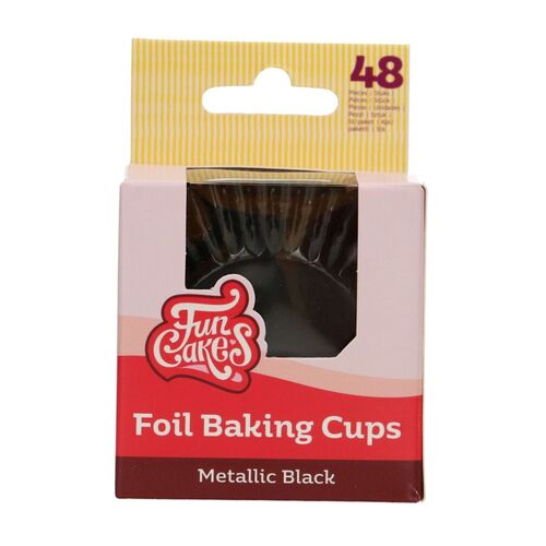 CÁPSULAS CUPCAKES FOLHA DE ALUMÍNIO "FOIL" FUNCAKES - PRETO METALIZADO