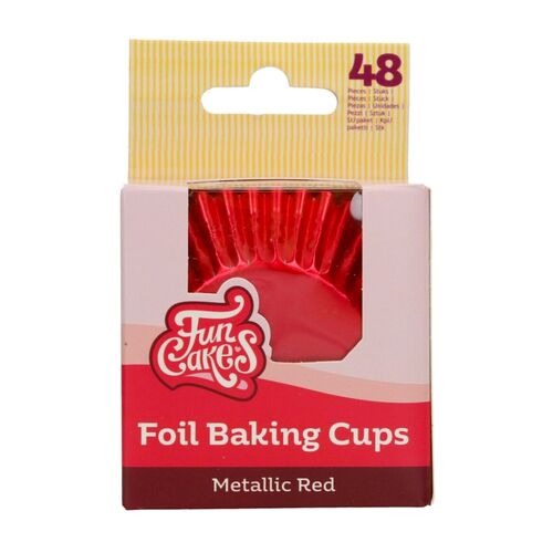 CÁPSULAS CUPCAKES FOLHA DE ALUMÍNIO "FOIL" FUNCAKES - VERMELHO METALIZADO