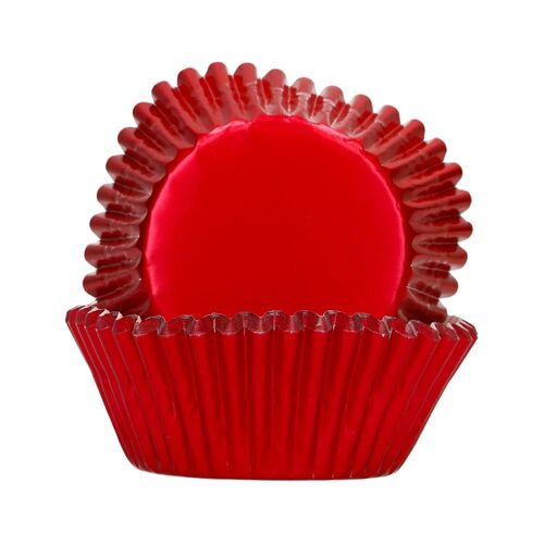 CÁPSULAS CUPCAKES FOLHA DE ALUMÍNIO "FOIL" FUNCAKES - VERMELHO METALIZADO