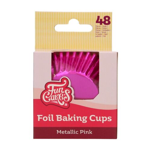 CÁPSULAS CUPCAKES FOLHA DE ALUMÍNIO "FOIL" FUNCAKES - ROSA METALIZADO