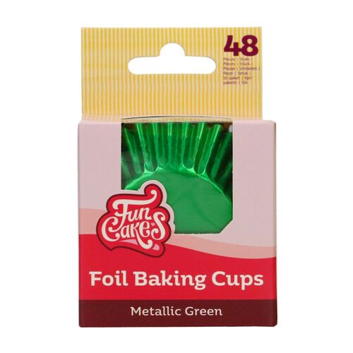 CÁPSULAS CUPCAKES FOLHA DE ALUMÍNIO "FOIL" FUNCAKES - VERDE METALIZADO