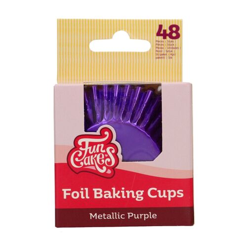 CÁPSULAS CUPCAKES FOLHA DE ALUMÍNIO "FOIL" FUNCAKES - PURPURA METALIZADO