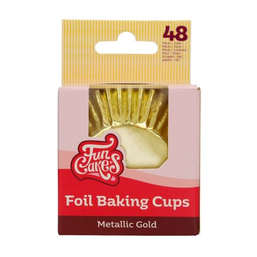 CÁPSULAS CUPCAKES FOLHA DE ALUMÍNIO "FOIL" FUNCAKES - OURO METALIZADO