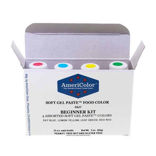 “KIT PARA PRINCIPIANTES 4 CORANTES EM GEL AMERICOLOR (84 G)