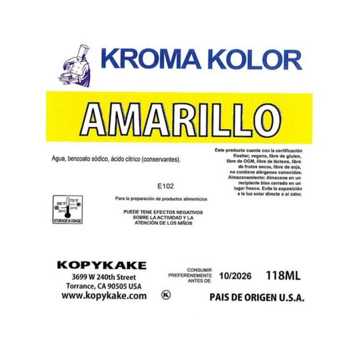 CORANTE PARA AERÓGRAFO “KROMA KOLOR” KOPYKAKE - AMARELO (118 ML)