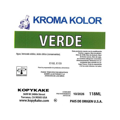 CORANTE PARA AERÓGRAFO “KROMA KOLOR” KOPYKAKE - VERDE (118 ML)