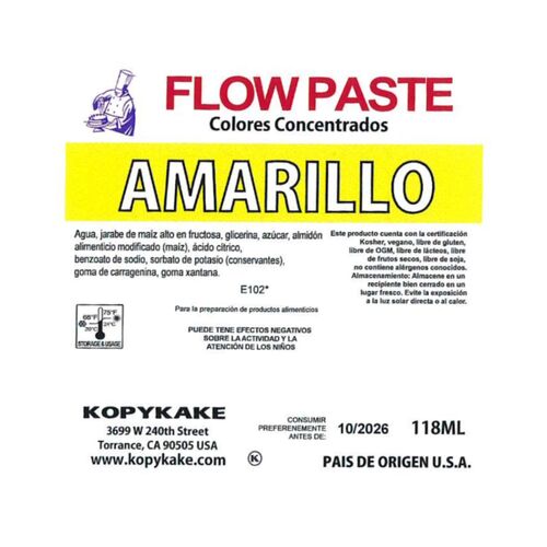 CORANTE EM GEL "FLOW PASTE" KOPYKAKE - AMARELO (118 ML)