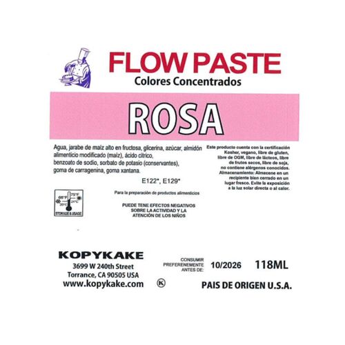 CORANTE EM GEL "FLOW PASTE" KOPYKAKE - ROSA (118 ML)