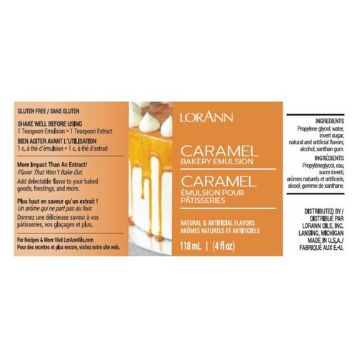 EMULSÃO DE PADARIA LORANN - CARAMELO / CARAMEL (118 ML)