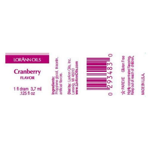 [P. CADUC.] AROMA CONCENTRADO LORANN - CRANBERRIES (3,7 ML)