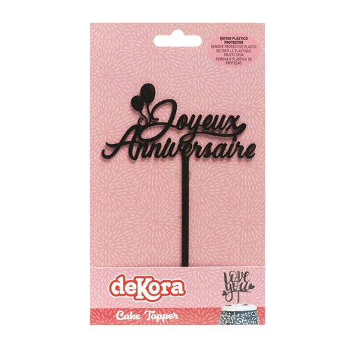 CAKE TOPPER PRETO DEKORA - “JOYEUX ANNIVERSAIRE”